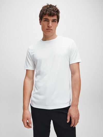 Calvin Klein Ruhák HU590502 | Calvin Klein Mesh Logo Férfi Póló Világos Fehér
